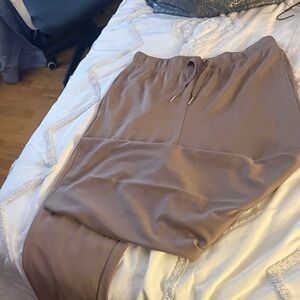 Women's Tan Lounge Pants and shirt